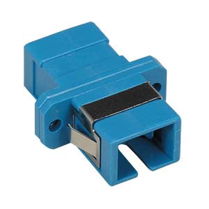 SC/UPC Singlemode Simplex Fiber Optic Coupler with Flange, Blue