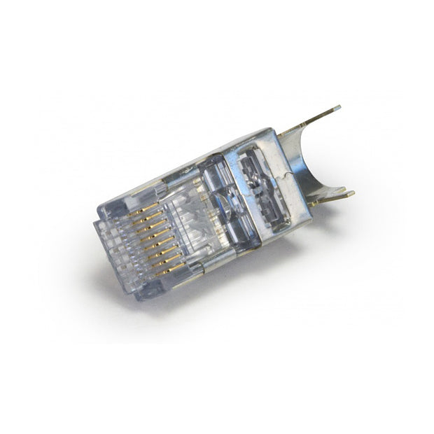 Platinum Tools ezEX-RJ45 Shielded Cat6/Cat5e Crimp Connectors, external ground, POE Compliant, 100 pieces