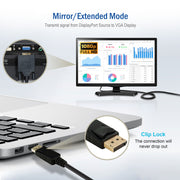 DisplayPort to VGA Video cable, DisplayPort Male to VGA Male