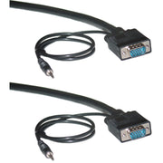 Shielded SVGA Cable with 3.5mm Audio, Black, HD15 Male, Coaxial Construction, Double Shielded