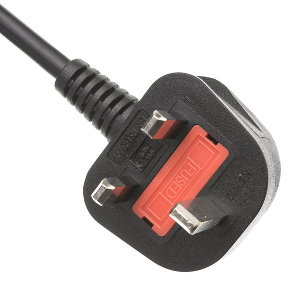 England / UK Computer/Monitor Power Cord with Fuse, BS 1363 to C13, VDE Approved, 6 foot