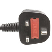 England / UK Computer/Monitor Power Cord with Fuse, BS 1363 to C13, VDE Approved, 6 foot