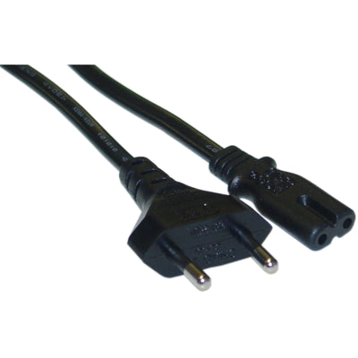 European NoteBook Power Cord, Europlug or CEE 7/16 to C7, Non-Polarized, VDE Approved, 6 foot