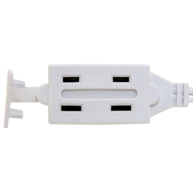 Indoor Polarized Power Extension Cord, NEMA 1-15P to 3 x NEMA 1-15R, UL/CSA, White, 16/2