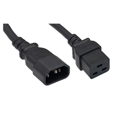 Power Cord, C14 to C19, 14 AWG,15 Amp, Black