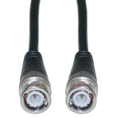 BNC RG58/AU Coaxial Cable, 50 Ohm, Black, BNC Male, Copper Stranded Center Conductor, 45% Braid