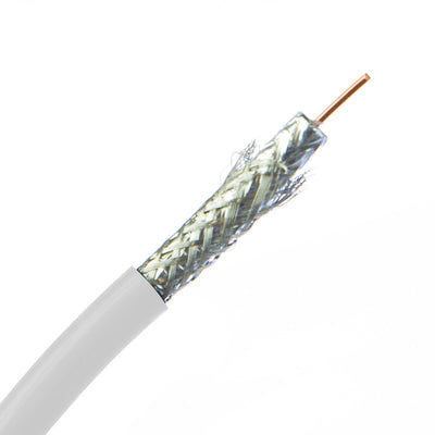 Bulk RG6U Coaxial Cable, 18 AWG Pure Copper Solid Core, 3 GHz, Pullbox, 1000 foot