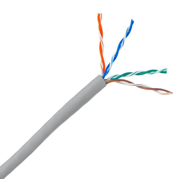 Plenum Cat6 Bulk Cable, Solid, UTP (Unshielded Twisted Pair), CMP, 23 AWG, Pullbox, UL listed, 1000 foot