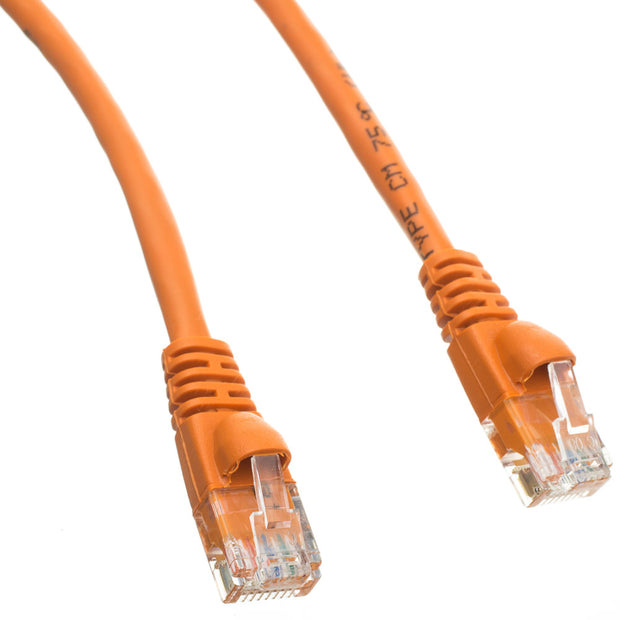 Cat5e Orange Copper Ethernet Patch Cable, Snagless/Molded Boot, POE Compliant