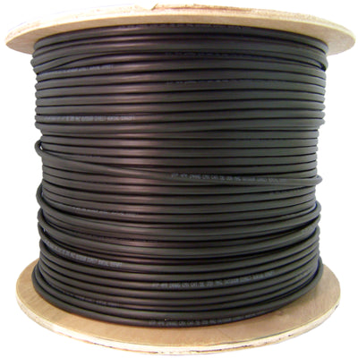 Direct Burial/Outdoor rated Cat5e Black Ethernet Cable, Solid, CMX, Gel-Filled, 24 AWG, Spool, 1000 foot