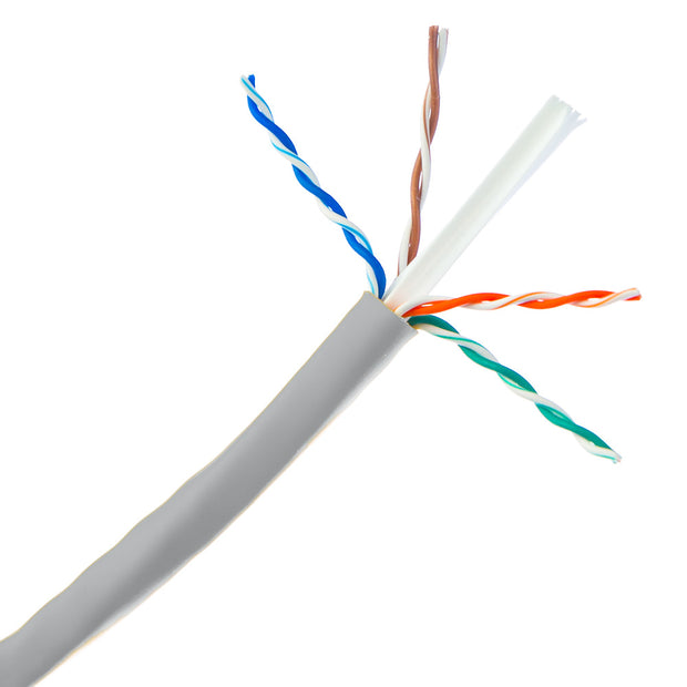 Bulk Cat6 Ethernet Cable, Solid, UTP (Unshielded Twisted Pair), Riser Rated(CMR), Pullbox, 1000 foot