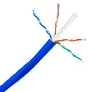 Plenum Cat6a Copper Ethernet Cable, 10 Gigabit Solid, CMP, UTP, POE Compliant, 500Mhz, 23 AWG, Spool, 1000 foot