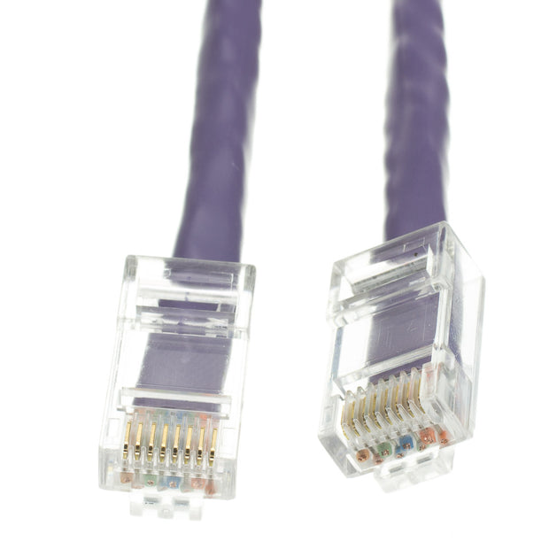 Cat6 Purple Copper Ethernet Patch Cable, Bootless, POE Compliant