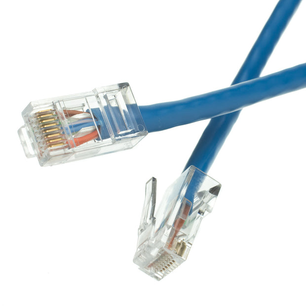 Cat6 Blue Copper Ethernet Patch Cable, Bootless, POE Compliant