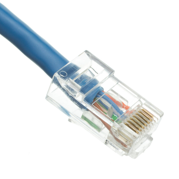 Cat6 Blue Copper Ethernet Patch Cable, Bootless, POE Compliant