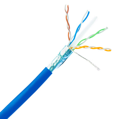 Bulk Shielded Cat6 Ethernet Cable, 24 AWG Stranded Copper, POE Compliant, Pullbox, 1000 foot