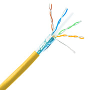 Shielded Cat6 Ethernet Cable, Solid 23 AWG Copper, POE Compliant, Spool, 1000 foot