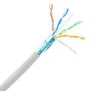 Shielded Cat6 Ethernet Cable, Solid 23 AWG Copper, POE Compliant, Spool, 1000 foot