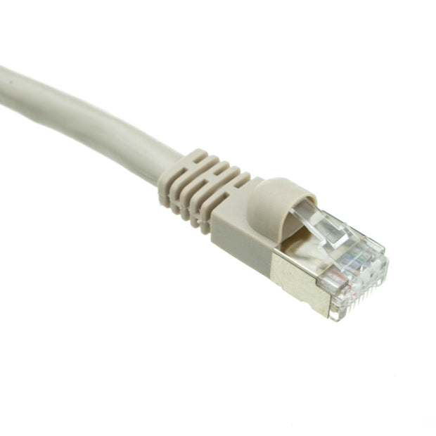 Shielded Cat6a Gray Copper Ethernet Patch Cable, 10 Gigabit, Snagless/Molded Boot, POE Compliant, 500 MHz