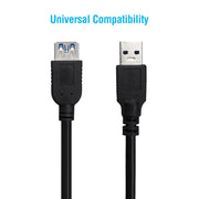 3Ft USB3.0 A-Male to A-Female Cable Black