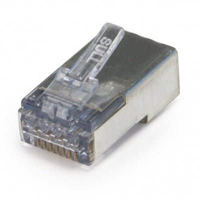 Platinum Tools ezEX-RJ45 Shielded Cat6/Cat5e Crimp Connectors, internal ground, POE Compliant, Jar 50 pieces