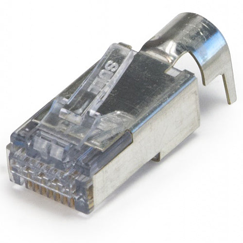 Platinum Tools ezEX-RJ45 Shielded Cat6/Cat5e Crimp Connectors, external ground, POE Compliant, Jar 50 pieces