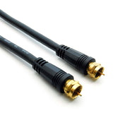 25Ft F-Type Screw-on RG6 Cable Black Gld Plated