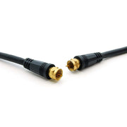 25Ft F-Type Screw-on RG6 Cable Black Gld Plated