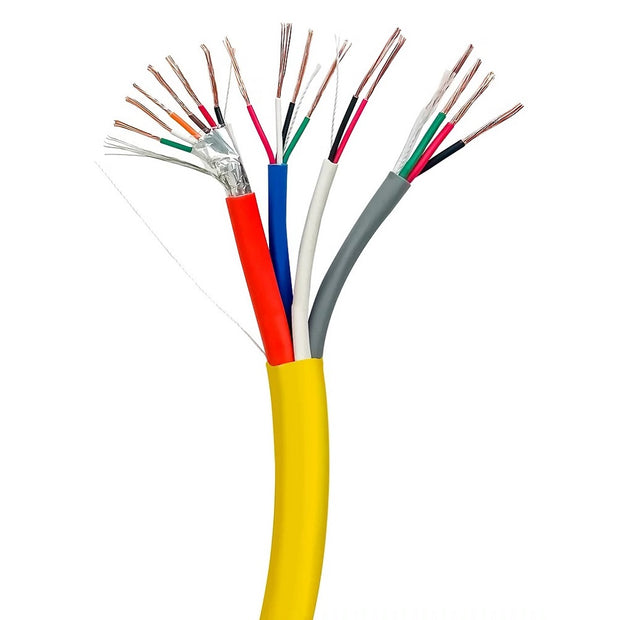 1000Ft Access Control Cable Plenum (CMP) Yellow (18AWG/4C + 22AWG/4C + 22AWG/2C + 22AWG/6C