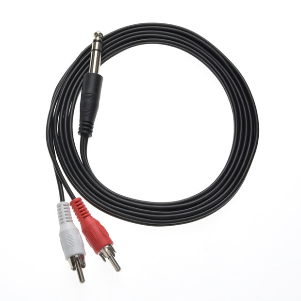 15Ft 1/4" Stereo Plug to 2 x RCA Plug