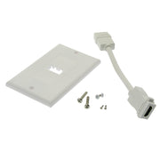 Wall Plate, White, Single HDMI Port with Strain Relief, HDMI Female