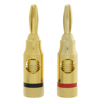 Banana Plug for Speaker Cable, Brass, Black and Red, 2 Piece