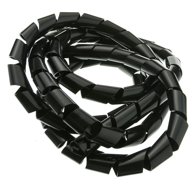 6 foot Spiral Cable Wrap, Black, Diameter: 12mm - 35mm, Cable Management Wraps