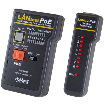 Lan Tester PoE Network Cable tester, Pin Configuration/Wire Map Results