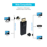 DisplayPort to HDMI Adapter, DisplayPort Male to HDMI Female, Only works from DisplayPort to HDMI