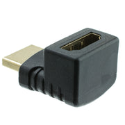 HDMI High Speed Vertical 90 Degree Elbow Adapter - Up, HDMI Type-A Male to HDMI Type-A Female, 4K 60Hz, Black