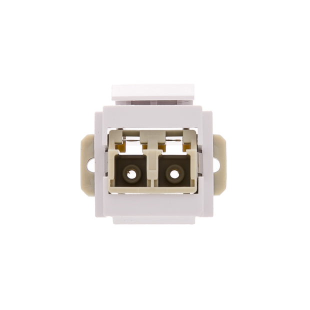 Keystone, White, LC Fiber Optic Network Coupler