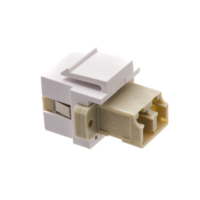 Keystone, White, LC Fiber Optic Network Coupler