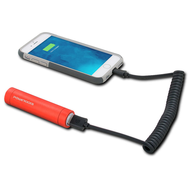 Powerocks 2800mAh Power Bank, 1 USB port, Includes Micro USB Charge Cable, Orange