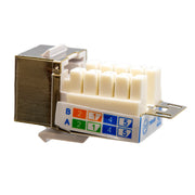 Slimline Shielded Cat5e Keystone Jack, RJ45 Female to 110 Punch Down