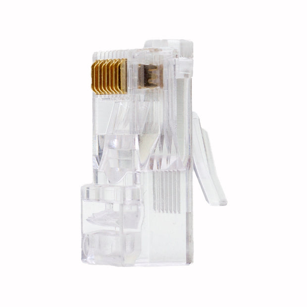 Cat6 RJ45 Crimp Connectors for Solid/Stranded Cable, 8P8C, POE Compliant, 100 pieces