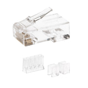 Cat6a RJ45 Crimp Connectors for Stranded Cable w/ wire insert guide & load bar, POE Compliant, 50 pieces