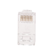 Cat6a RJ45 Crimp Connectors for Stranded Cable w/ wire insert guide & load bar, POE Compliant, 50 pieces