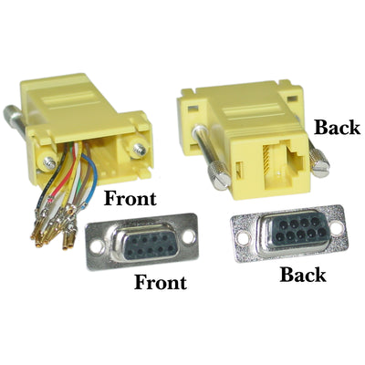 Modular Adapter, DB9 Female to RJ45 Jack