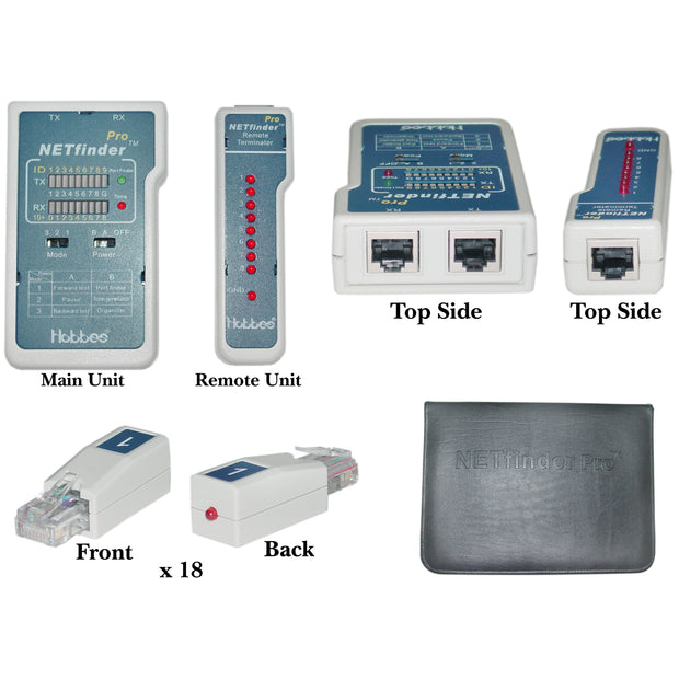 NETfinder Pro 3 test Sequences, Tone Generator, Portfinder, 18 remotes cable organizer