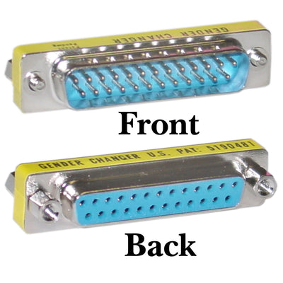 Serial Mini Coupler, DB25 Male to DB25 Female