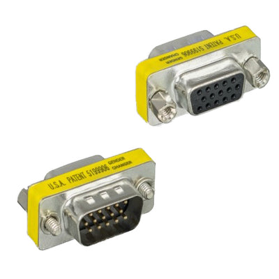 SVGA Mini Coupler for PC, HD15 Male to HD15 Female