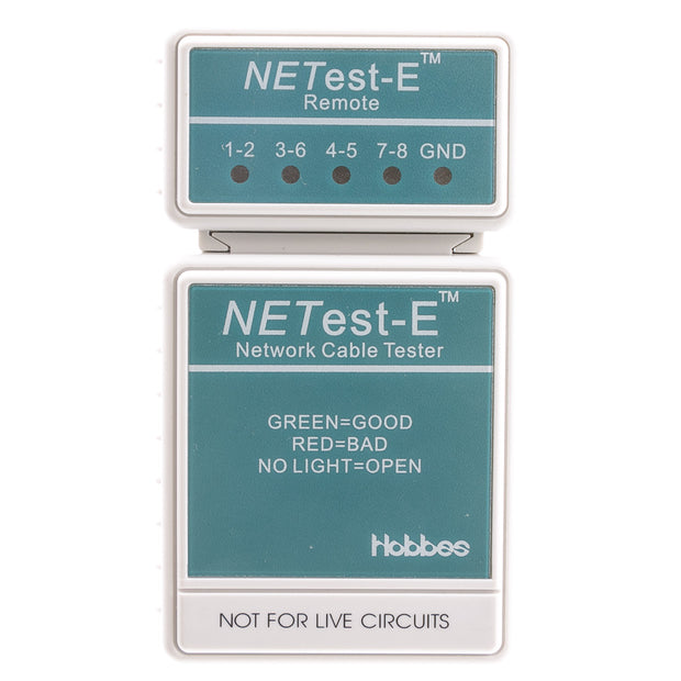 NETest-E Network Cable Tester, Tests Cat5e Cat6 and Cat6a for Wiring Map and Continuity