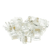 Cat6 Crimp Connectors for Solid Cable w/ staggered guides, POE Compliant, 100 pieces