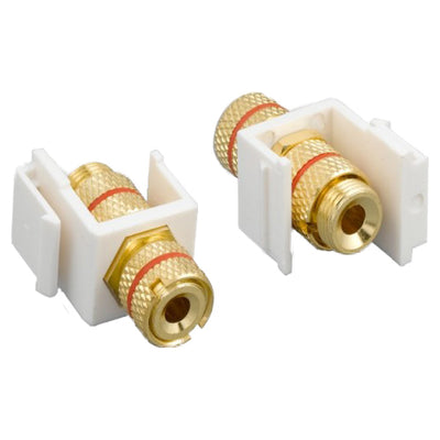 Keystone Insert, White, Red Right Channel Banana Plug Binding Post, Banana Plug Female Coupler